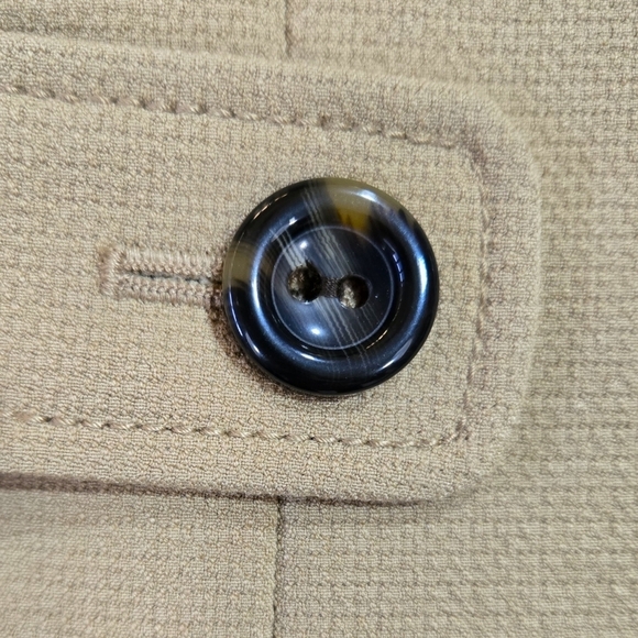LOFT Camel Tan Cropped Double Breasted Blazer Academia Preppy Neutral - Picture 5 of 10